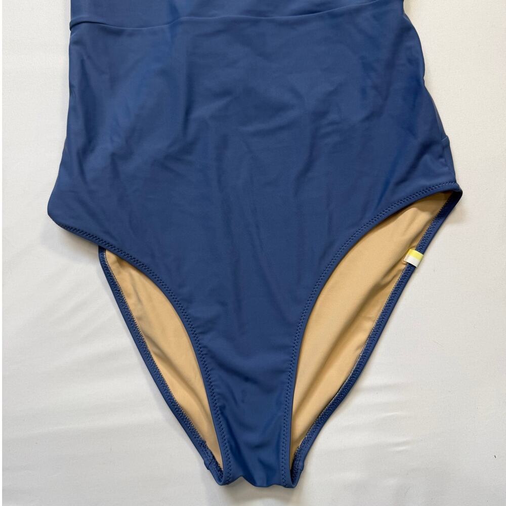 Summersalt Ruched Sidestroke One Shoulder Swimsuit Size 8 Blue One Piece - Picture 7 of 13